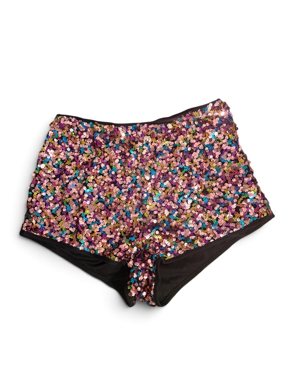 SHEIN Multicolor Sequin High-Rise Bike Shorts